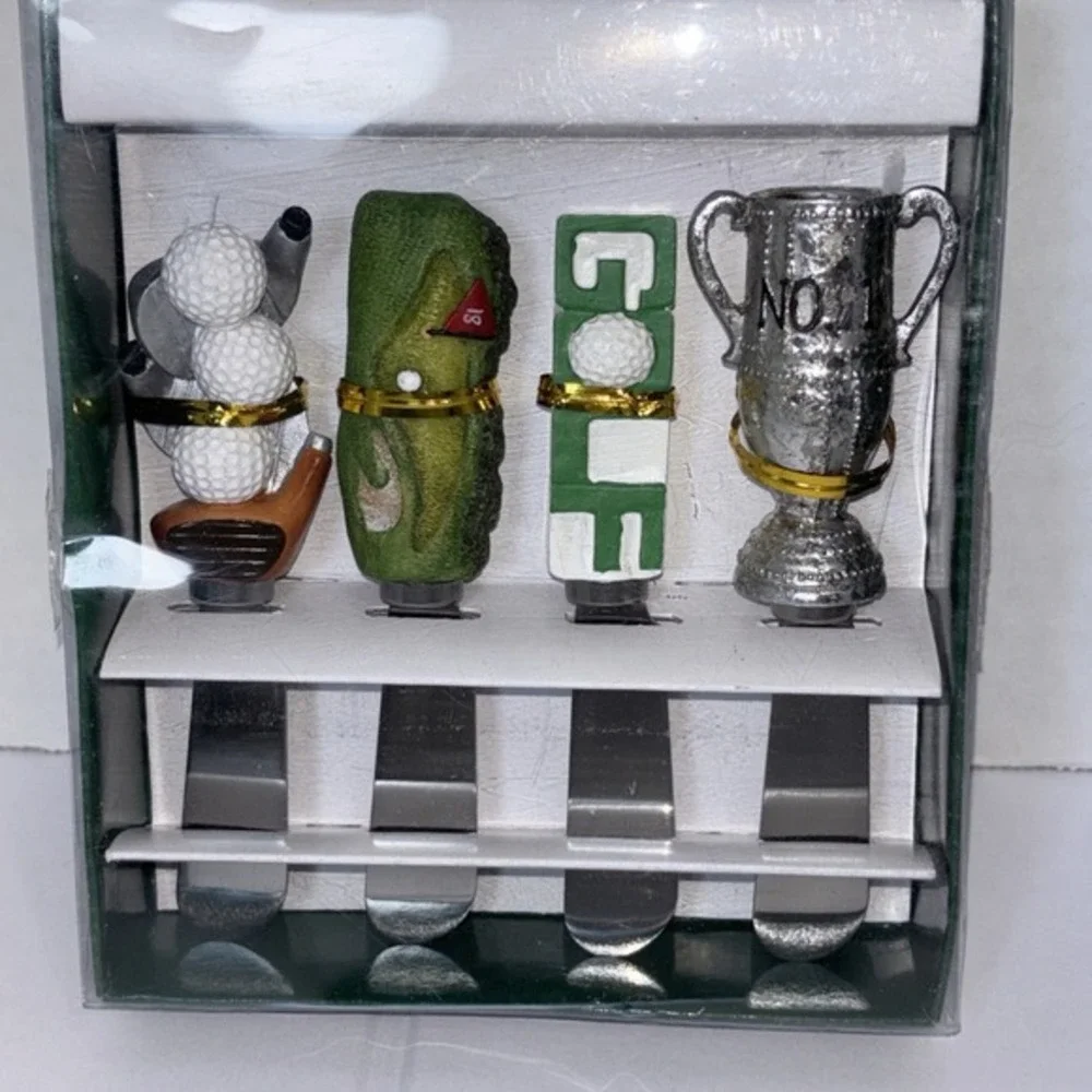 Crossroads Golf Cheese Spreader Set 4pc Stainless Steel Resin Handles Sport Gift